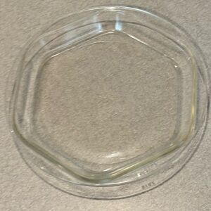 1920s PYREX 1203 M-B Clear Glass 9” Hexagon 6-Sided Pie Dish